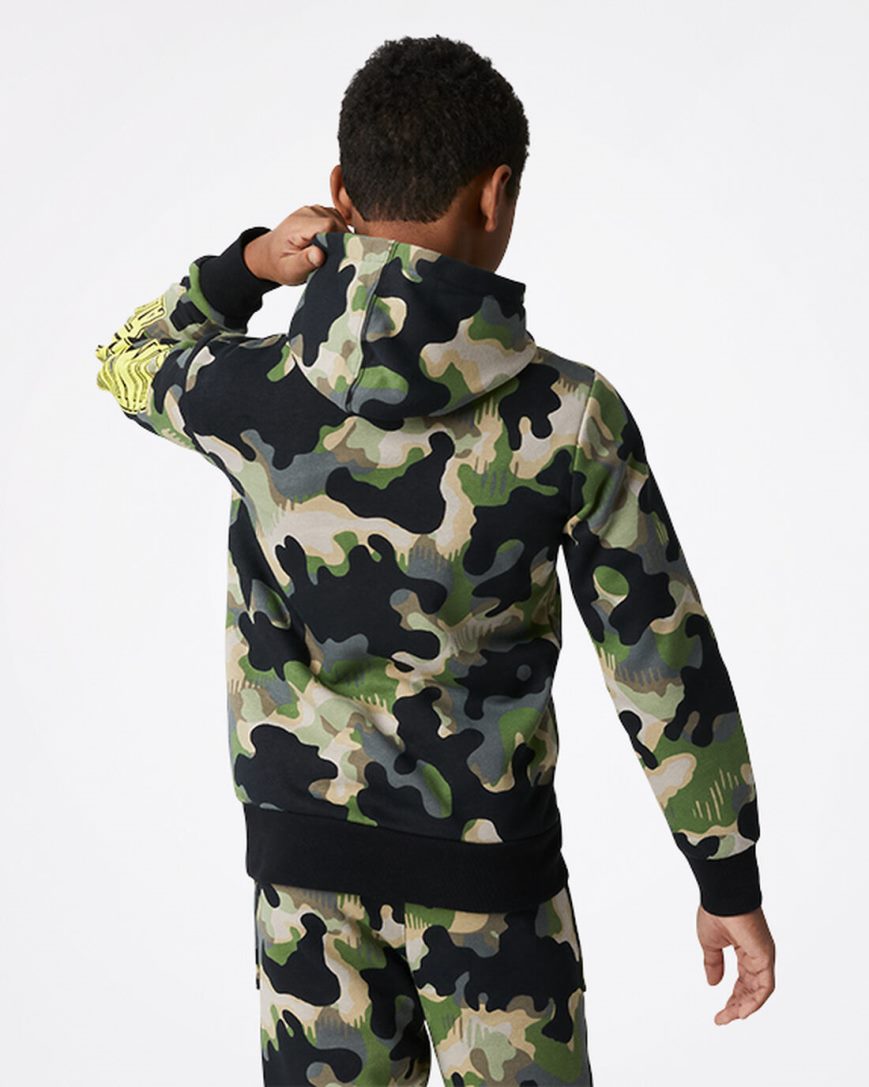 Chlapecké Mikiny S Kapucí Converse Camo Pullover Olivy Zelené | CZ GTOQ30